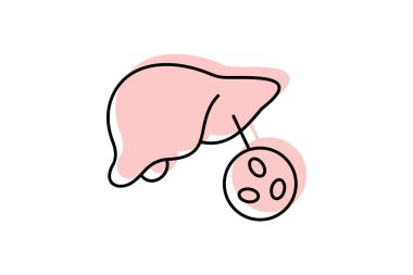 Karaciğer rengi gölge ince çizgi simgesi, vektör, piksel mükemmel, illüstratör dosyası