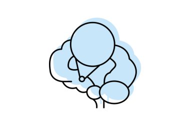 Pineal Bez renk gölge ince çizgi simgesi, vektör, piksel mükemmel, illüstratör dosyası