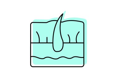 Ten rengi gölge ince çizgi simgesi, vektör, piksel mükemmel, illüstratör dosyası