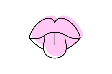 Dil rengi gölge ince çizgi simgesi, vektör, piksel mükemmel, illüstratör dosyası