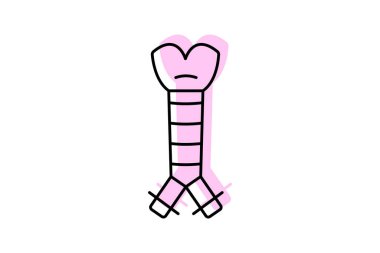 Trakea renk gölge ince çizgi simgesi, vektör, piksel mükemmel, illüstratör dosyası