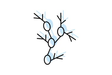 Lenf düğümleri renk gölge ince çizgi simgesi, vektör, piksel mükemmel, illüstratör dosyası
