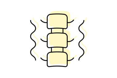 Spinal Cord renk gölge ince çizgi simgesi, vektör, piksel mükemmel, illüstratör dosyası