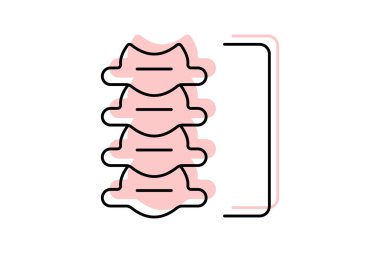 Omurga rengi gölge ince çizgi simgesi, vektör, piksel mükemmel, illüstratör dosyası