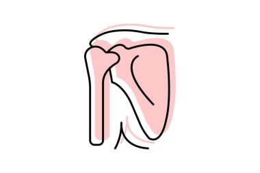 Omuz Kemikleri renk gölge inceltici simge, vektör, piksel mükemmel, illüstratör dosyası
