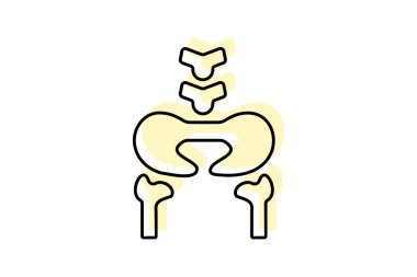 Kalça Kemikleri renk gölge inceltici simge, vektör, piksel mükemmel, illüstratör dosyası