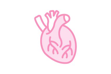 Kalp duoton çizgi simgesi, vektör, piksel mükemmel, illüstratör dosyası