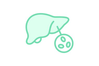 Karaciğer duoton çizgi simgesi, vektör, piksel mükemmel, illüstratör dosyası