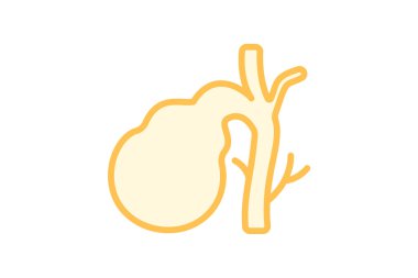 Safra kesesi duoton çizgi simgesi, vektör, piksel mükemmel, illüstratör dosyası