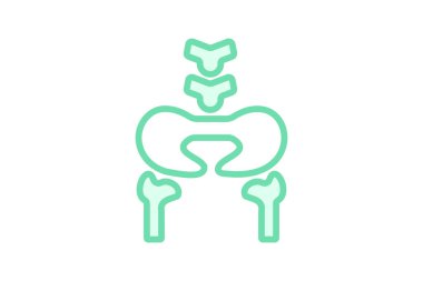 Kalça Kemikleri duoton çizgi simgesi, vektör, piksel mükemmel, illüstratör dosyası