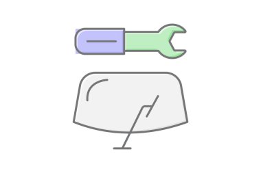 Ön Kalkan Çizgi renk simgesini, vektörü, pikseli mükemmel, illüstratör dosyasını onar