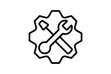 Süreç satır simgesi, vektör, piksel mükemmel, illüstratör dosyası düzeltiliyor