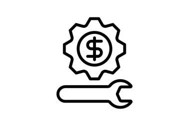 Maliyet satır simgesi, vektör, piksel mükemmel, illüstratör dosyasını onar