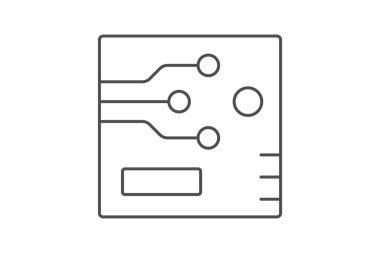 Devre Tahtası ince çizgi simgesi, vektör, piksel mükemmel, illüstratör dosyası