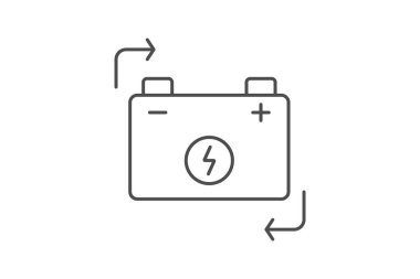 Batarya yerleştirme ince çizgi simgesi, vektör, piksel mükemmel, illüstratör dosyası