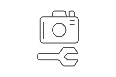 Kamera İnce çizgi simgesi, vektör, piksel mükemmel, illüstratör dosyası