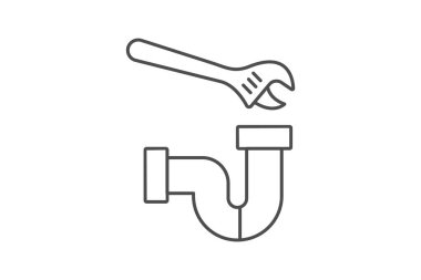 Tesisat İnce çizgi simgesi, vektör, piksel mükemmel, illüstratör dosyası