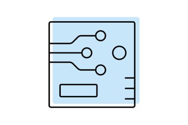 Devre Tahtası renk gölge ince çizgi simgesi, vektör, piksel mükemmel, illüstratör dosyası