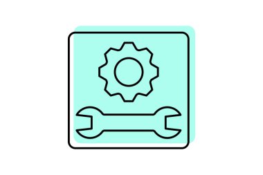 Bakım rengi gölge ince çizgi simgesi, vektör, piksel mükemmel, illüstratör dosyası