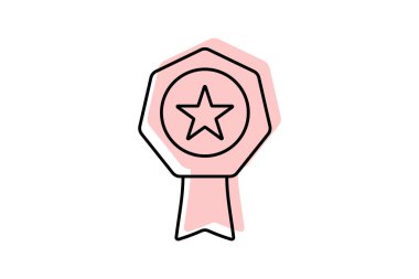 Garanti rengi gölge ince çizgi simgesi, vektör, piksel mükemmel, illüstratör dosyası