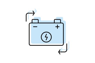 Batarya Renk Gölgesi İnce Çizgisi simgesi, vektör, piksel mükemmel, illüstratör dosyası