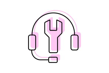 Kulaklık Renk İnce Çizgisi simgesini, vektörü, pikseli mükemmel, illüstratör dosyasını onar