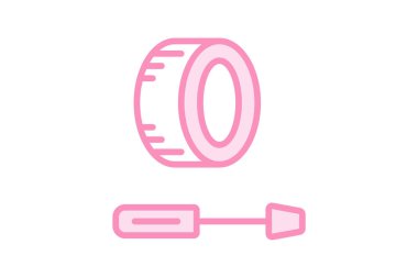 Lastik Onarımı duoton çizgi simgesi, vektör, piksel mükemmel, illüstratör dosyası