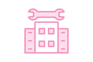 Yapı Onarımı duotone satır simgesi, vektör, piksel mükemmel, illüstratör dosyası