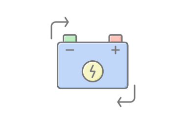 Pil yerleştirme doğrusal renk simgesi, vektör, piksel mükemmel, illüstratör dosyası