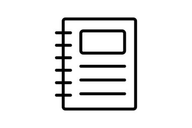 Not defteri satır simgesi, vektör, piksel mükemmel, illüstratör dosyası