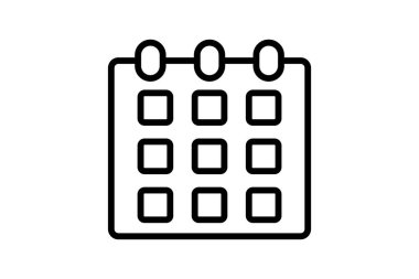 Takvim çizgisi simgesi, vektör, piksel mükemmel, illüstratör dosyası