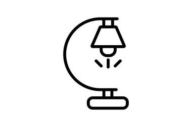 Masa lambası çizgi simgesi, vektör, piksel mükemmel, illüstratör dosyası