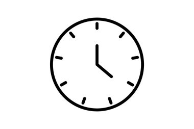 Saat çizgisi simgesi, vektör, piksel mükemmel, çizer dosyası