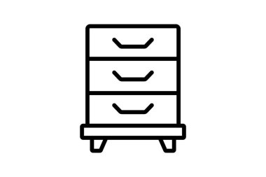 Dosya Kabine satırı simgesi, vektör, piksel mükemmel, illüstratör dosyası