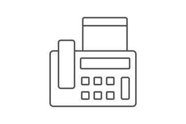 Faks Makinesi ince çizgi simgesi, vektör, piksel mükemmel, illüstratör dosyası