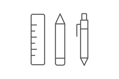 Ofis Tedarik İnce simgesi, vektör, piksel mükemmel, illüstratör dosyası