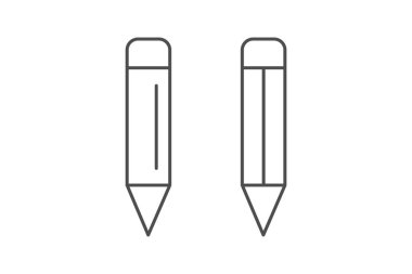 Kalem ince çizgi simgesi, vektör, piksel mükemmel, illüstratör dosyası