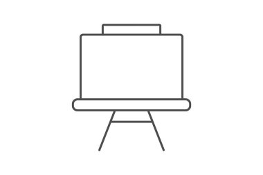 Beyaz tahta ince çizgi simgesi, vektör, piksel mükemmel, illüstratör dosyası