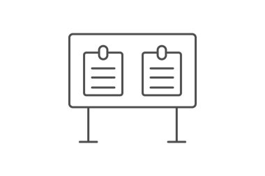 İlan tahtası ince çizgi simgesi, vektör, piksel mükemmel, illüstratör dosyası