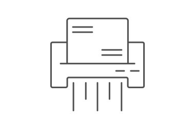 Shredder ince çizgi simgesi, vektör, piksel mükemmel, illüstratör dosyası