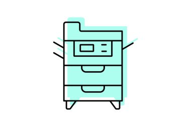 Renk gölge ince çizgi simgesi, vektör, piksel mükemmel, illüstratör dosyası