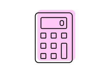 Hesap makinesi renk gölge ince çizgi simgesi, vektör, piksel mükemmel, illüstratör dosyası