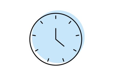 Saat rengi gölge ince çizgi simgesi, vektör, piksel mükemmel, illüstratör dosyası