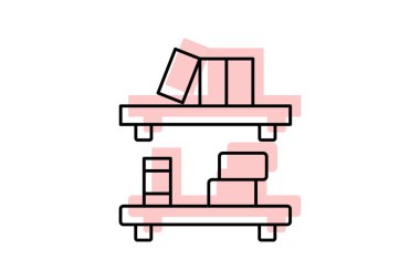 Raflar renk gölge inceltici simge, vektör, piksel mükemmel, illüstratör dosyası