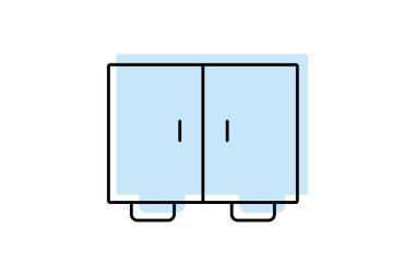 Dolap rengi gölge ince çizgi simgesi, vektör, piksel mükemmel, illüstratör dosyası