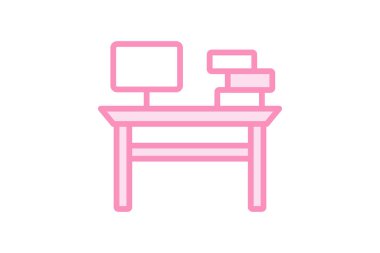 Masa duotone satır simgesi, vektör, piksel mükemmel, illüstratör dosyası