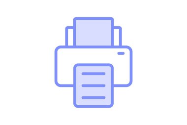 Yazıcı duotone satır simgesi, vektör, piksel mükemmel, illüstratör dosyası