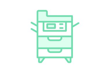 Kopyalayıcı duotone satır simgesi, vektör, piksel mükemmel, illüstratör dosyası