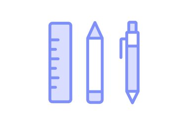 Ofis Tedariği duoton satır simgesi, vektör, piksel mükemmel, illüstratör dosyası