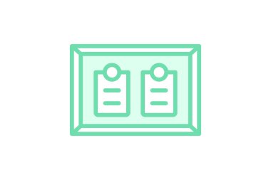 Mantar pano duotone çizgi simgesi, vektör, piksel mükemmel, illüstratör dosyası